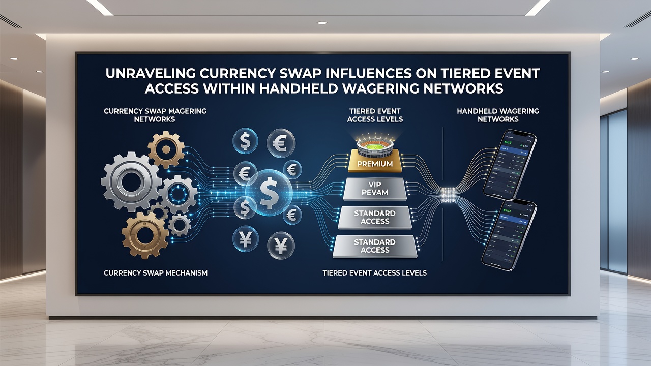 Diagram depicting tiered event access levels linked to currency swap volumes and conversion timestamps