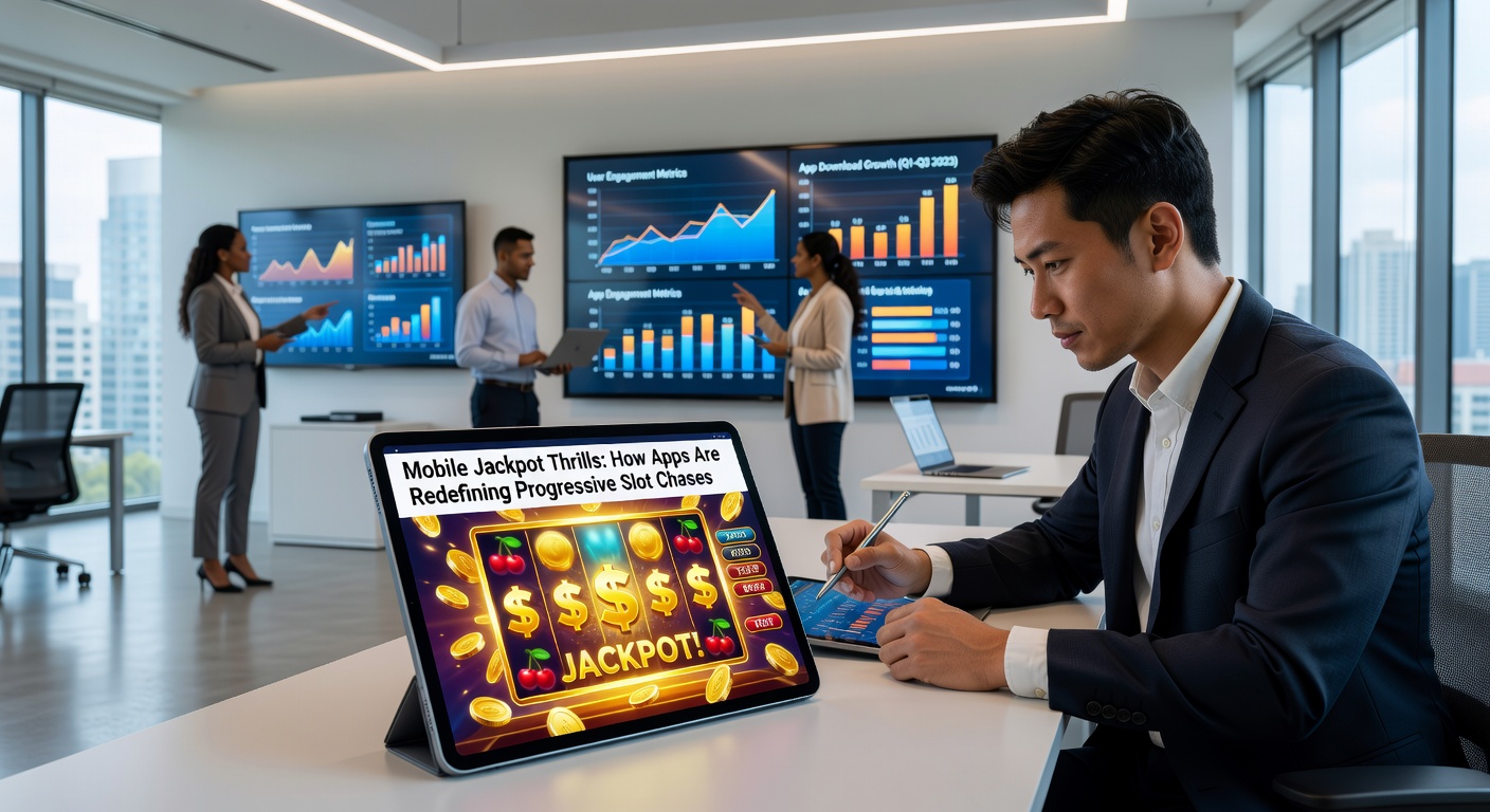 Diverse group of players on mobile devices celebrating a progressive jackpot win, with confetti effects and rising coin animations